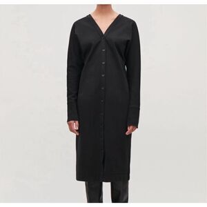 COS deep v neck cotton  jersey dress in black size EU small